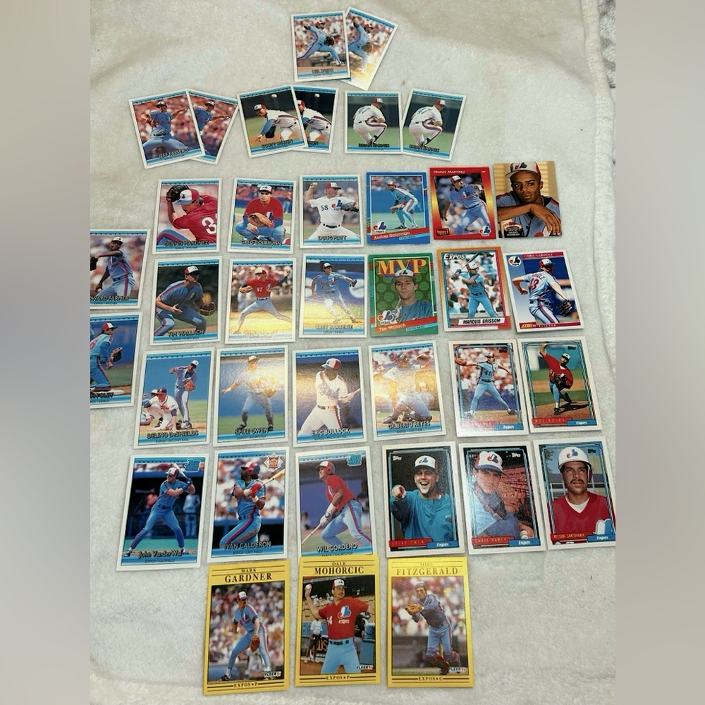 Vintage Montreal Expos Baseball Card Lot (37 Cards Total)